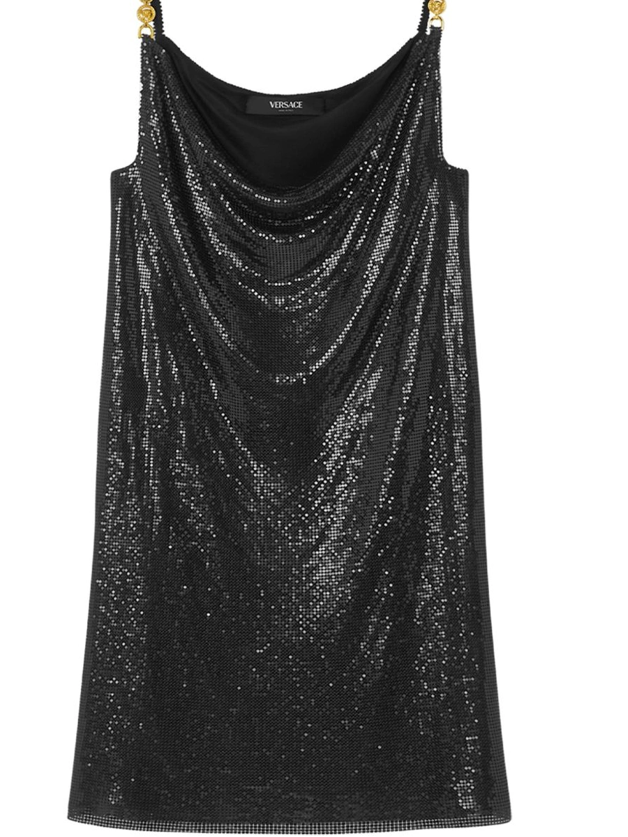 Cheap Women metal mini dress Versace mesh 0719